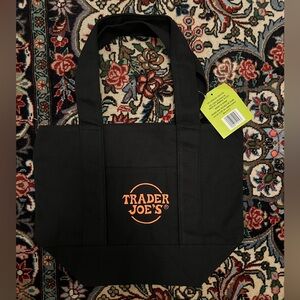 TRADER JOE'S MINI HALLOWEEN CANVAS TOTE BAG FALL 2025 LIMITED - BLACK